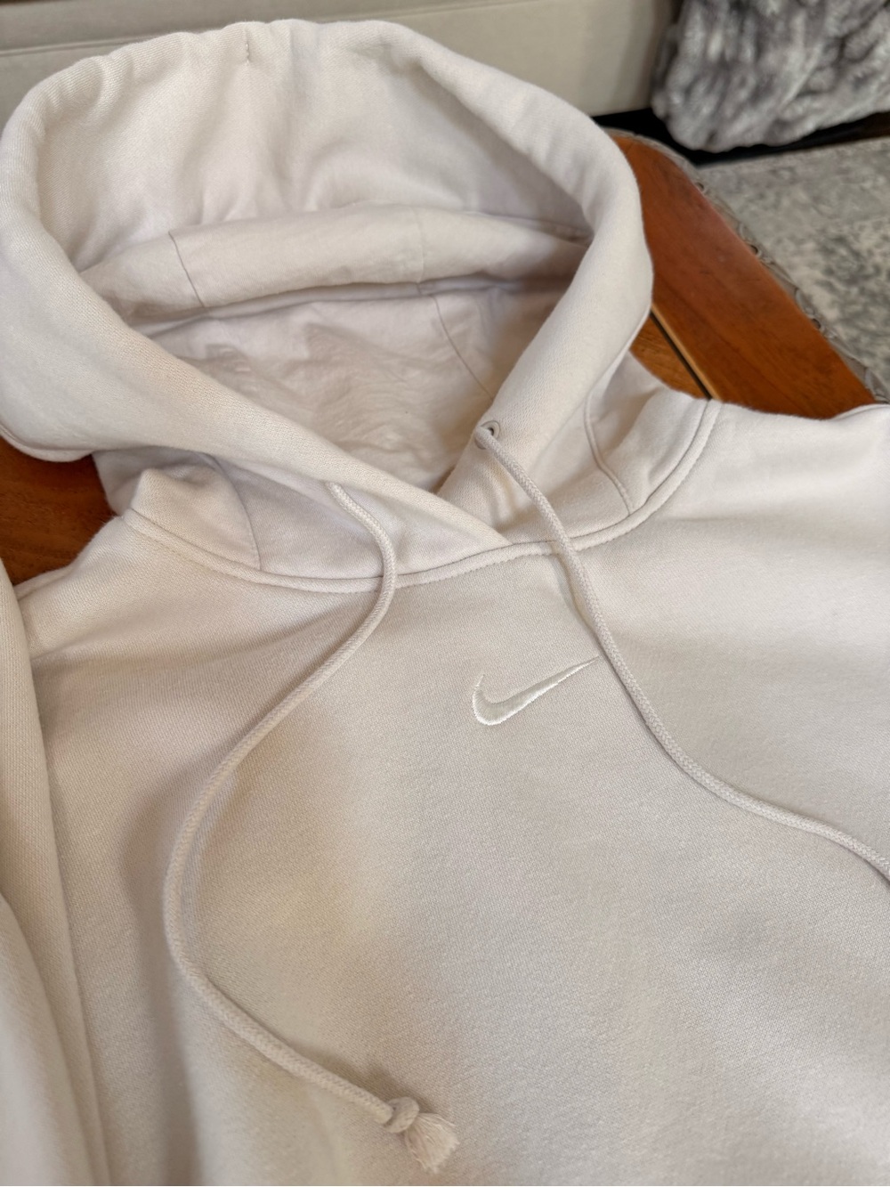 Nike Set Fleece Hoodie + Jogger | Cream/Light Beige | Size Small - Picture 9 of 11